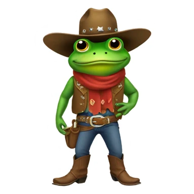 a cowboy frog sticker