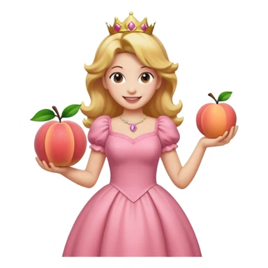 princess peach mixed with a peach sticker