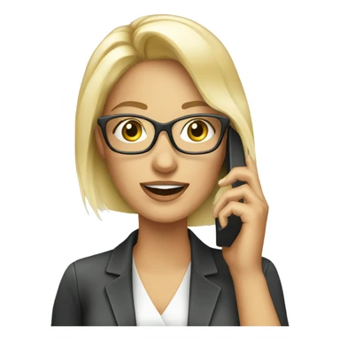 Beautiful Blonde woman wearing glasses calling on cell phone sticker