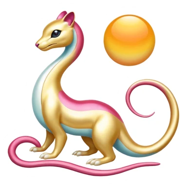 Shiny Pearl-Gold Sunset-Tinted Luxurious Elegant Smooth Milotic-Liepard-hybrid-Fakémon-creature (full body) sticker