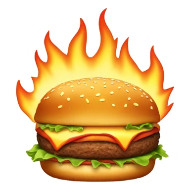 Burger patty on fire  sticker