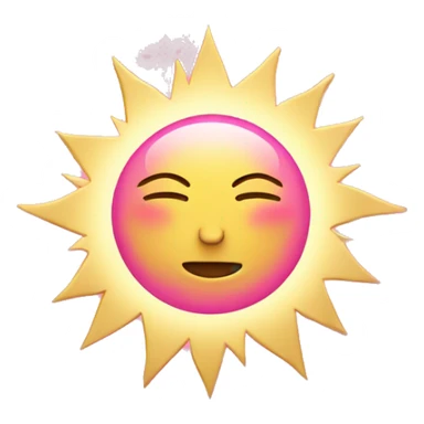 Pink and gold sun with rays  sticker
