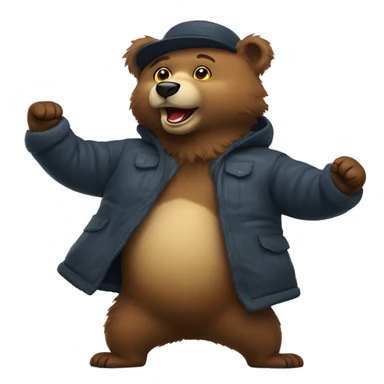 dancing bear in Ushanka sticker