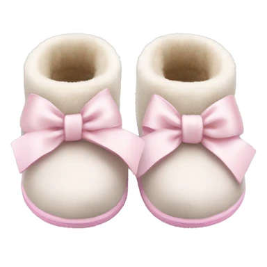 White Ugg slippers light pink bows  sticker
