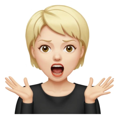 woman screaming with short blonde hair sticker