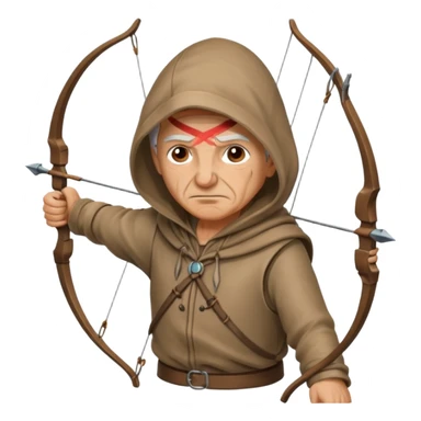 Archer âgé capuche position tir sticker