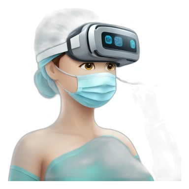 Surgeon-performing-Breast-surgery-with-virtual-reality-display sticker