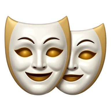  color white Two mask that is circling one is happy the other is sad sticker