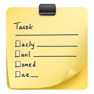 sticky note with tasks sticker