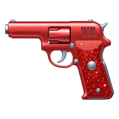 red glitter gun sticker