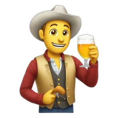 Un jongleur qui boit une bière sticker