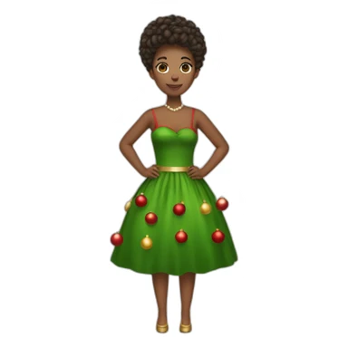 Woman, christmas dress, full body sticker
