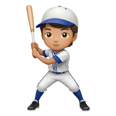 Japanese high school boy in gym uniform playing baseball sticker
