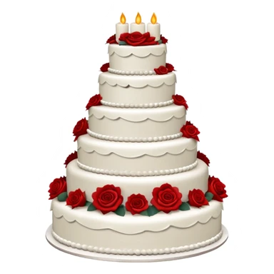 Wedding cake with red roses sticker