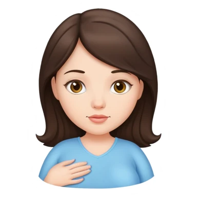 Brunette girl pregnant sticker