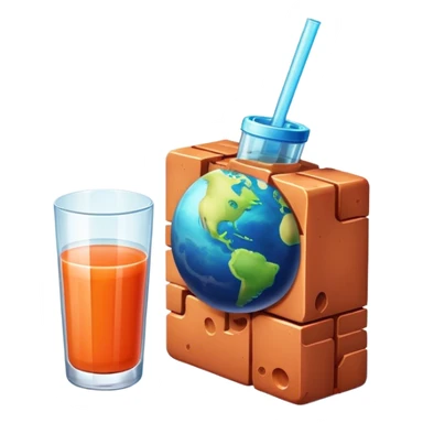 a juice brick next to a planet  sticker