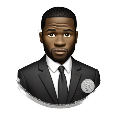50 cent the rapper on a 50 cent coin  sticker