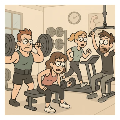 cartoon style gym sticker