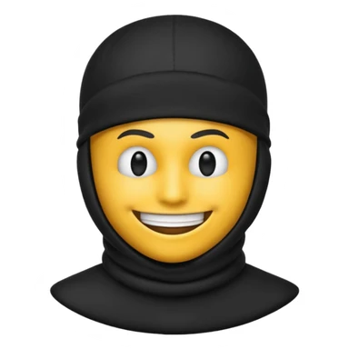 Create an emoji wearing a black ski mask sticker