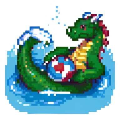dragon playing water polo in a different pose sticker