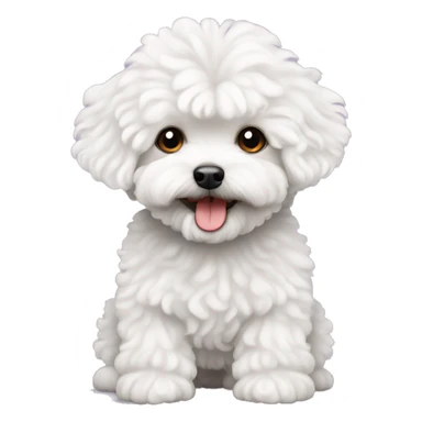 White curly maltipoo with big curly Afro sticker