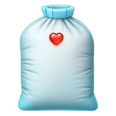 medical soft bag with red liquid sticker