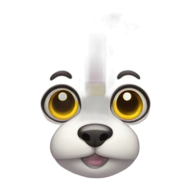 furry toy with pink and yellow stripes, big eyes and lots of teeth, no arms or legs sticker