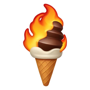 Chocolate ice cream on fire sticker