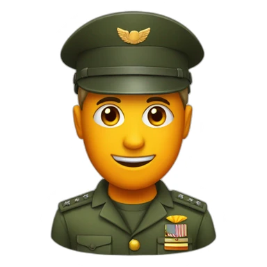 militar con una lente naranja sticker