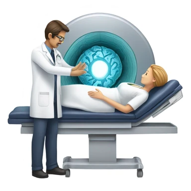 Male-Radiologist-performing-mri-to-woman sticker