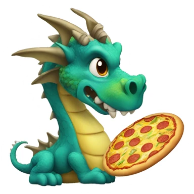 Dragon with a pine apple pizza  sticker