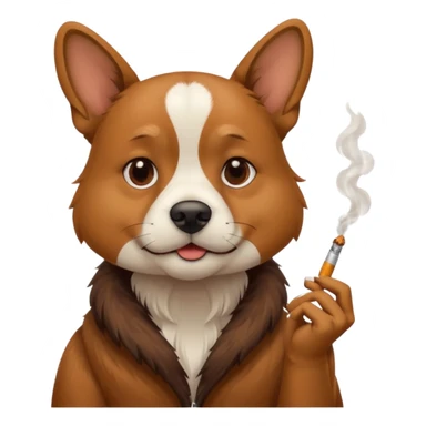 Perro con cigarrillo sticker