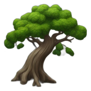 montagne noir avec un peu d'arbre avec un arc-en-ciel sticker