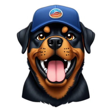 rottweiler angry with cap sticker
