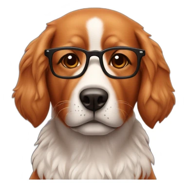 strip red dog with glasses sticker