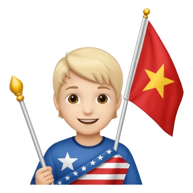 Flag holder kid sticker
