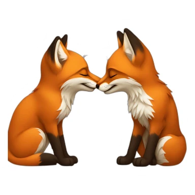 Fox kissing another fox sticker