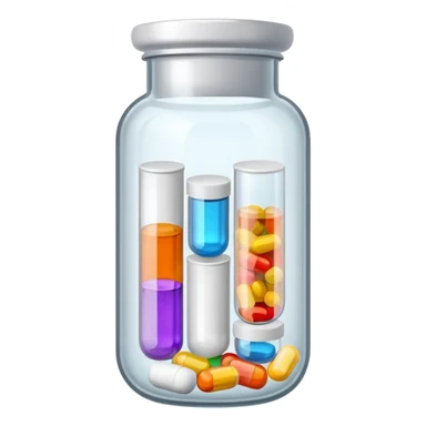 medicine pills in a flask sticker