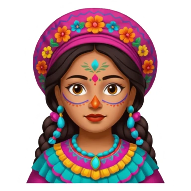 mexican girl with painted face sticker