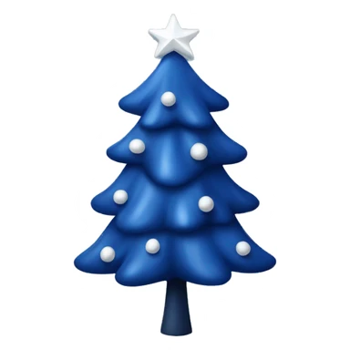 dark blue christmas tree with white bow sticker
