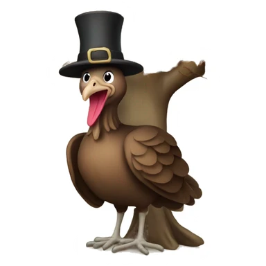 Turkey with pilgrim hat under a sycamore tree sticker