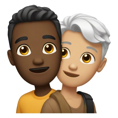 gay interracial  sticker