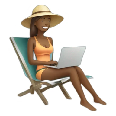 digital-nomad-working-at-beach sticker