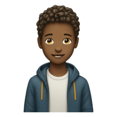 Young boy with a j  sticker