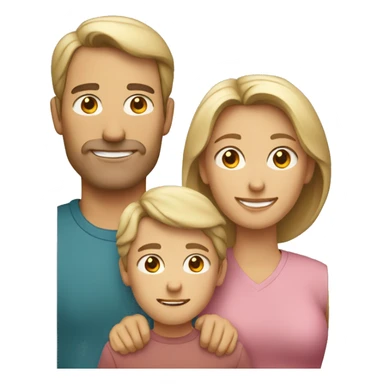 Caucasian mother, father, and son sticker