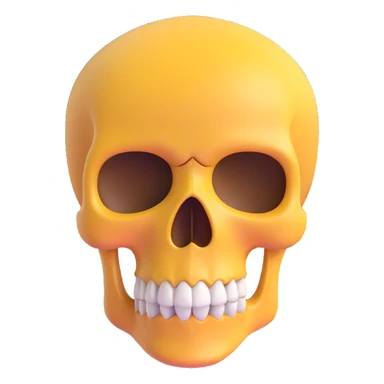 skull, 3D emoji style sticker