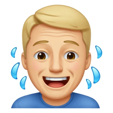 Man laughing an crying at the same time  sticker