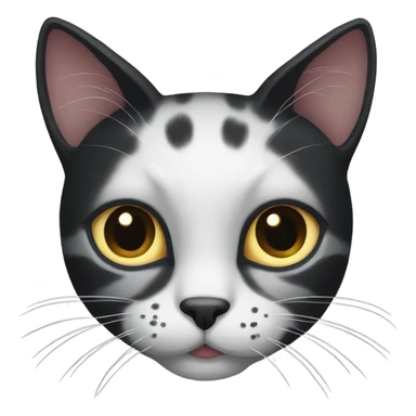 Black and with more white cat with spots  sticker