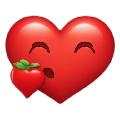 Cœur rouge avec des emoji bisous sticker