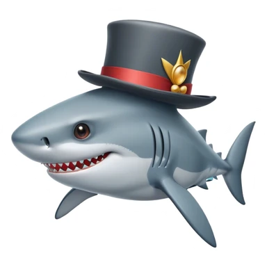 shark with tophat sticker